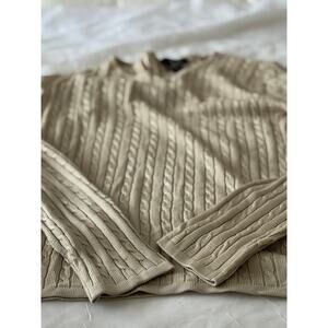 Vintage Belford 100% Silk Cable Knit Sweater Made in Hong Kong